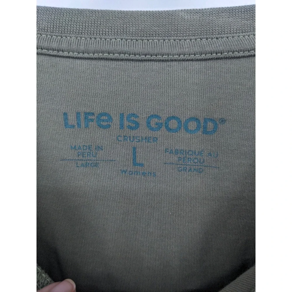 Life‎ is Good Crusher Shirt Mens Large Green Long Sleeve Mountain Bike Outdoors